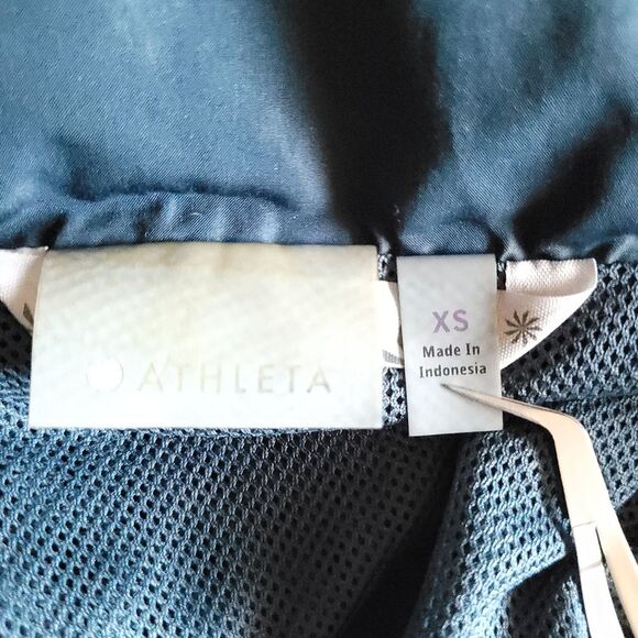 Athleta Military Bomber Windbreaker Hooded Blue Jacket Size X Small - Picture 11 of 16